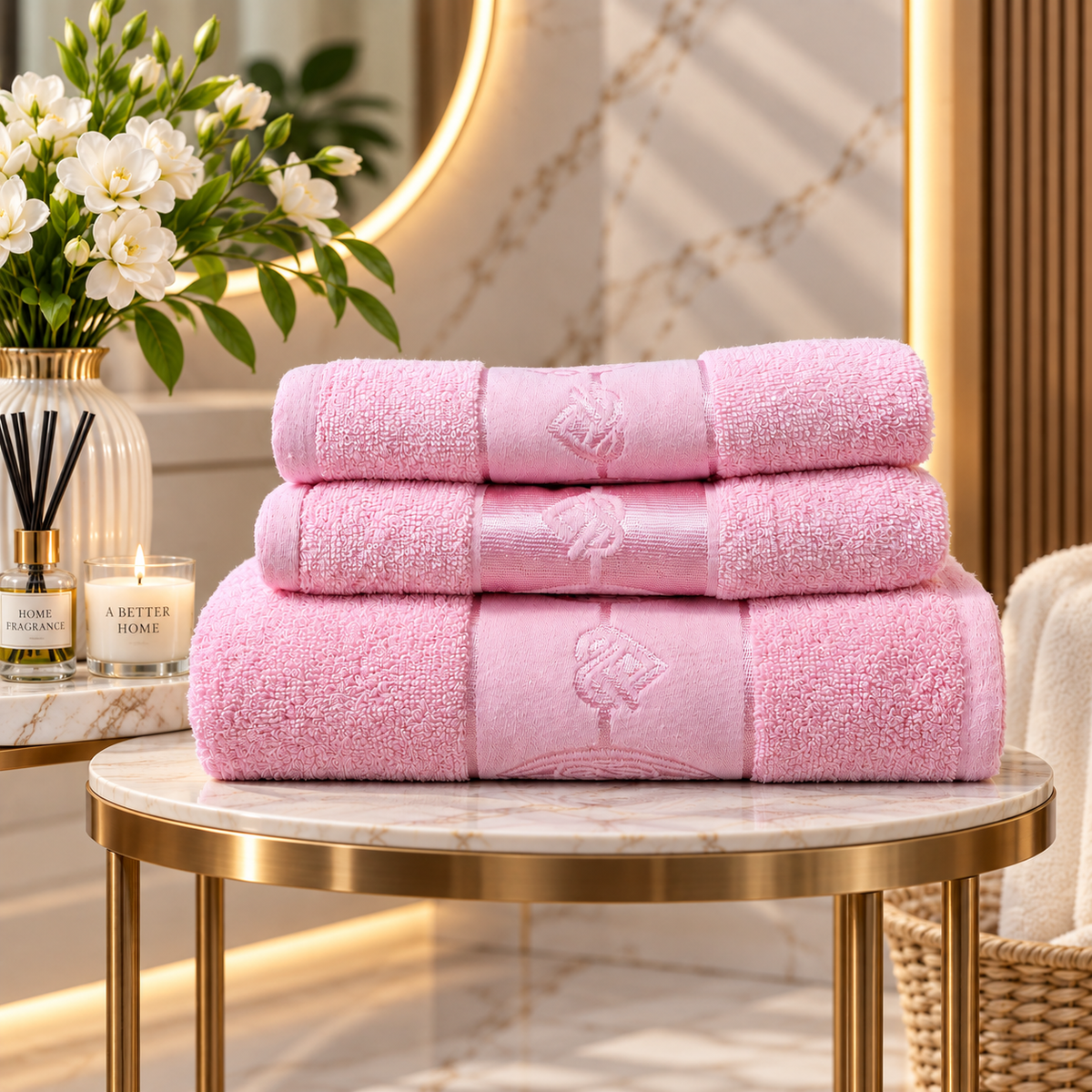 Pink Blossom Elegance Towels