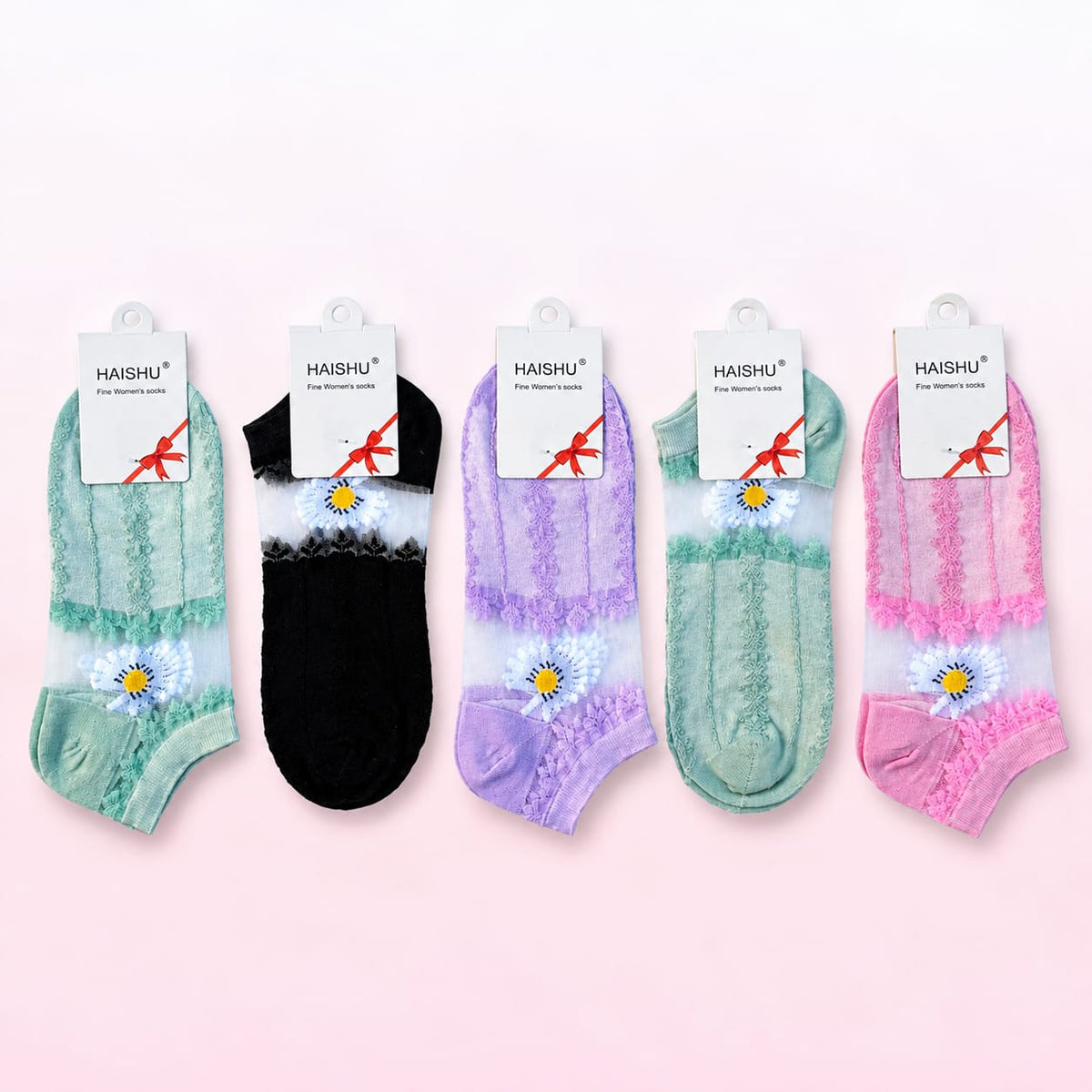 Women’s Floral Lace Socks (Pack of 5)